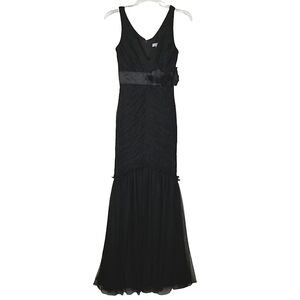 Vera Wang Black Evening Gown Size 0 Sleeveless Whimsigoth Fairy Glamorous Fitted